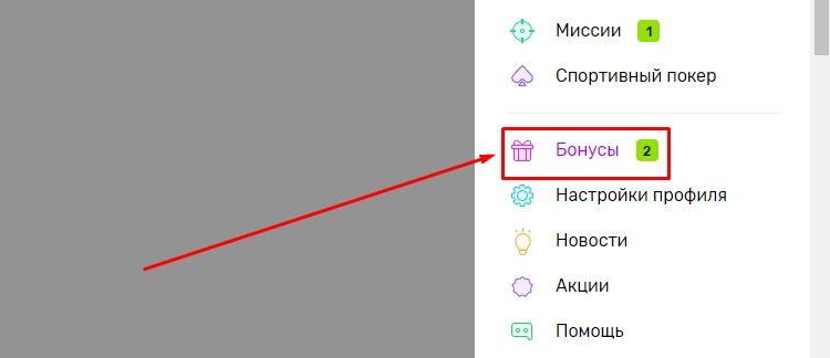 Бонусы в личном кабинете